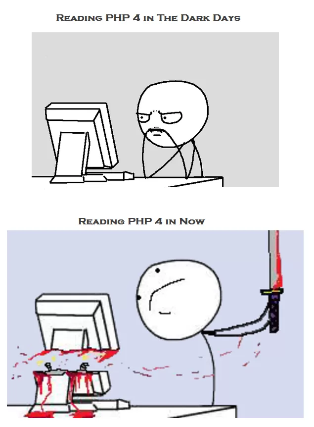reading php in the dark days and now